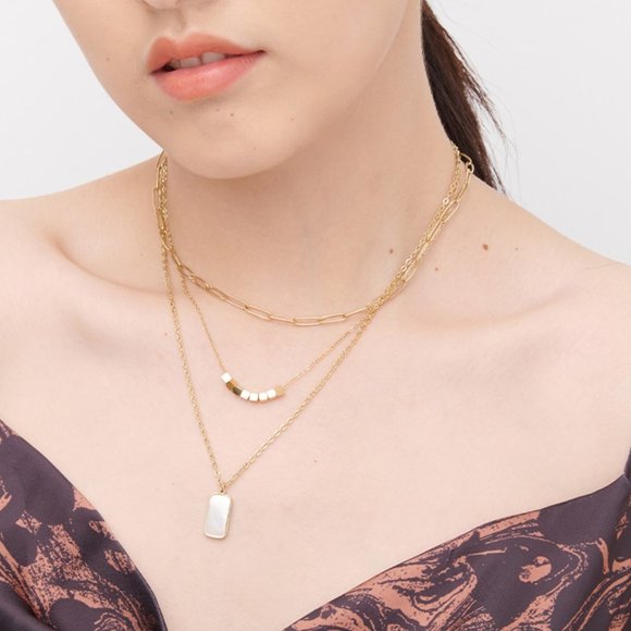 NEW Natural Shell Square Pendant Necklace - Picture 5 of 7